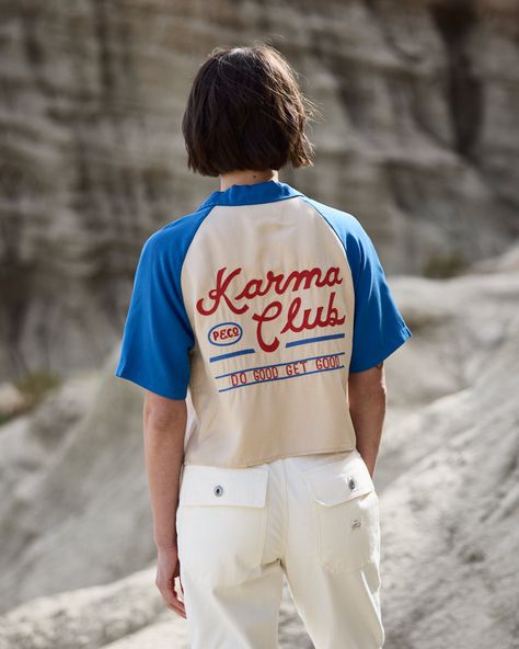 Karma Club Bowling Shirt | Womens Shirts – P&Co USA Raglan Tshirt Design, Crop T Shirts For Women, Summer Bowling Outfit, Team Sport Shirt Design, Sporty Streetwear Shirt With Branding, Baseball Tshirt, Retro Sports T-shirt With Graphic Print, Streetwear Photoshoot Ideas, Bowling Shirts Vintage Women