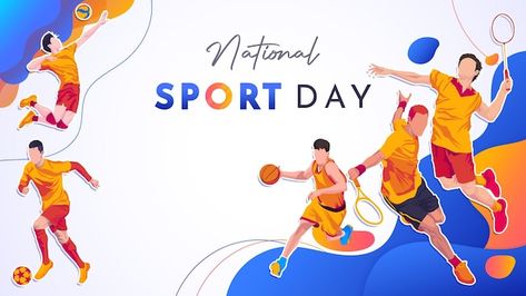 Sport Banner Design, Sports Day Banner, Sports Day Poster, Olympics Graphics, Lotus Image, National Sports Day, Sports Banner, Powerpoint Background Templates, Classroom Interior