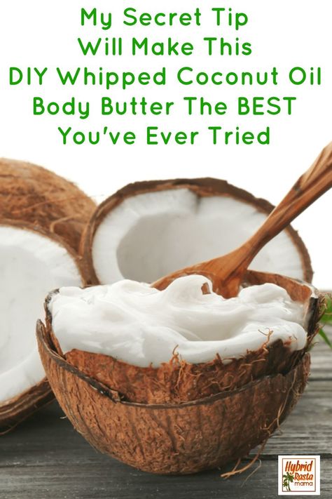 Would you like to know how to make your own moisturizing whipped body butter? Its easy with a few simple ingredients. My secret tip will make this DIY whipped coconut oil body butter the best you’ve ever tried. #whippedbodybutter #coconutoilbodybutter #DIYbodybutter From HybridRastaMama.com Whipped Coconut Oil Body Butter, Body Butter Vs Lotion, Whipped Body Butter Recipe, Coconut Oil Body Butter, Diy Body Butter Recipes, Whipped Coconut Oil, Body Butter Recipe, Best Body Butter, Homemade Coconut Oil