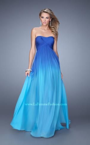 La Femme available in Jade, Orchid/Lavender, and Royal/Aqua Strapless Chiffon Dress, Ombre Prom Dresses, Strapless Evening Gowns, Ombre Dress, Sweetheart Prom Dress, Prom Dress Styles, Chiffon Evening Dresses, Dressy Dresses, Chiffon Gown