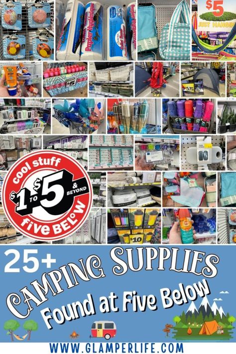 Spring and summer are the perfect times of the year to stock up on new camping supplies! Take a look at some of the great camping supplies at Five Below. Every year they stock the shelves with some fun items to use for both tent camping and RV camping. Check out our blog post for lots of details and pictures. #camping #fivebelow #glamperlife Essentials List, Five Below, Camping Supplies, Camping Essentials, Rv Camping, Camping Hacks, Camping Gear, Tent Camping, Show Horses