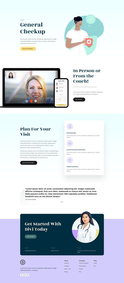 If you’re looking to set up a website for your telehealth business, you’ll love the Telehealth Layout Pack for Divi. This vibrant layout pack is modern, clean and includes beautiful design elements. You’ll find yourself reaching for this layout pack to create other types of websites too! Web Design Template, Library Icon, Types Of Websites, Divi Theme, Elegant Themes, Web Template Design, Business Resources, Landing Page Design, Find Yourself