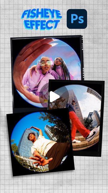 Eric Nichols on Instagram: "Here’s a quick tutorial on how to recreate a similar fisheye effect on your photos in Photoshop! 🐟📸  #photoshoptutorial #photoshop #adobephotoshop #adobe #photographer #photooftheday #photography #photoshoot #photoshootideas #bts #behindthescenes #photoshootbts #diyphotography #photoediting #howtoedit #portraitphotography #y2k" Fish Eye Graphic Design, Y2k Tutorial Photoshop, Fisheye Tutorial, Photoshop Effects Tutorial, Y2k Effect, Fisheye Photos, Fish Eye Effect, Photoshop Photo Editing, Fisheye Photography