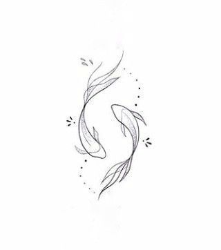 Small Koi Tattoo, Tattoo Ideas Pisces, Small Unique Tattoos With Meaning, Small Line Art Tattoos, Beta Fish Tattoo, Koi Fish Line Art, Small Fish Tattoos, Acab Tattoo, Pisces Tattoo Designs