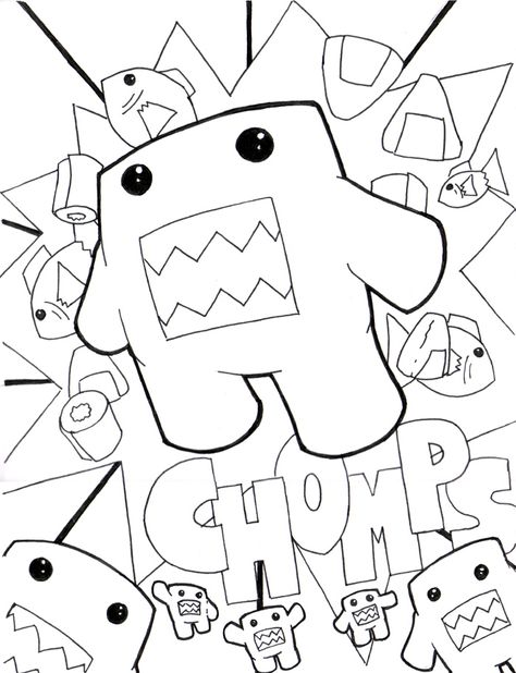 domo by ~The-Ozzman on deviantART Domo Fanart, Domo Coloring Pages, Domo Kun Tattoo, Domo Kun Drawing, Domo Homescreen, Domo Drawing, Domo Cartoon, Domo Tattoo, Domo Painting