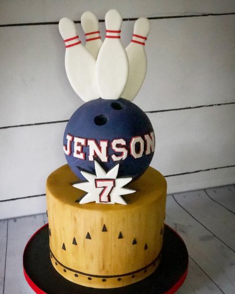 Bowling cake  - cake by Meme's Cakes Bowling Themed Cake, Bowling Themed Birthday Cake, Bowling Cakes For Boys, Bowling Party Cake, Bowling Cakes, Bowling Theme Cake, Bowling Birthday Cake, Bowling Cake Ideas, Bowling Party Themes