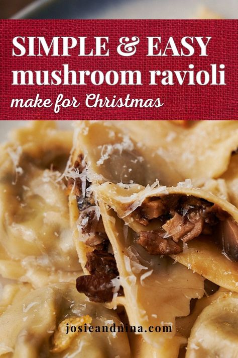 A rich, meaty without having meat (thanks umami!) ravioli filling chock full of wild mushrooms. Homemade ravioli dough is stuffed with this easy and quick wild mushroom ravioli filling - it'll be a showstopper along with our favorite cheese ravioli and savory butternut squash ravioli during our Christmas ravioli making tradition!Note: Enough for 1 lb of ravioli dough. My ravioli dough recipe yields 2 lbs. dough. Mushroom Filling For Ravioli, Wild Mushroom Ravioli Recipes, Acorn Squash Ravioli Filling, Homemade Mushroom Ravioli Recipe, Vegetarian Ravioli Filling, Dairy Free Ravioli Filling, Winter Ravioli, Ravioli Stuffing Ideas, Beef Ravioli Filling Recipe