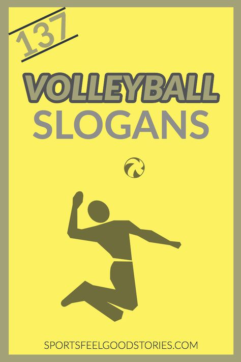 Pump up your volleyball team with these funny volleyball slogans, sayings, and mottos. Also, some great volleyball quotes. Check 'em out. #slogans #volleyball 1000 Digs Volleyball Signs, Volleyball Playoff Posters, Volleyball State Posters, State Volleyball Posters, Volleyball Setter Quotes, Volleyball Quotes Motivational Team, Volleyball Quotes Short, Volleyball Spirit Signs, Volleyball Sayings For Signs