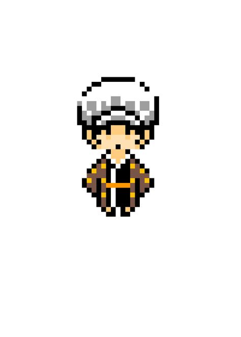 Trafalgar Law Wano, One Piece Trafalgar Law, Perler Art, Color Palette Challenge, Pixel Drawing, Pixel Art Grid, Anime Pixel Art, Melting Beads, Trafalgar Law