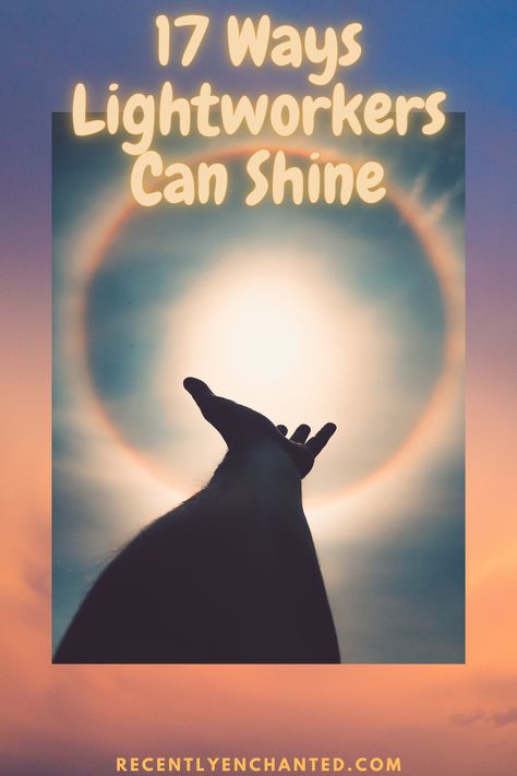 Lightworkers can shine through their bright aura. Divine workers inspire and uplift the human spirit in so many different ways. Here are 17 ways Lightworkers can shine their light while helping people any way they can. #lightworker #spiritualawakening #spirituality #spiritualwork #lightworkers #recentlyenchanted.com Light Worker Aesthetic, Aura People, Godmother Aesthetic, Light Workers Spiritual Awakening, Light Worker, Energy Clearing, Clear Negative Energy, Human Spirit, Guided Journal