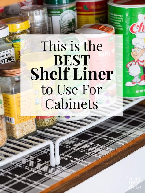 If you are updating, cleaning out or organizing your kitchen cabinets and are looking for the best shelf liner, here are the best options I have found that are stylish and not just boring Contact style shelf liner. Line Kitchen Cabinets Shelves Shelf Liners, Kitchen Shelf Liners Cabinets, Cabinet Drawer Liner Ideas, Shelf Liner Ideas Kitchen Cabinets, Kitchen Cupboard Liner Ideas, Kitchen Cabinet Liners Shelves, Cabinet Liner Ideas Kitchen, Drawer Liners Ideas, Kitchen Cabinets Liner Ideas