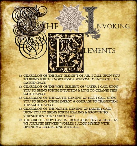 Invoking the Elements Page I made for my Book of Shadows. Please share & use for your own BOS! Sacred Circle, Elemental Magic, Under Your Spell, Magick Spells, Blessed Be, Book Of Shadow, Wicca Witchcraft, 5 Elements, Witch Spell