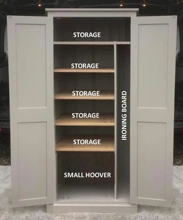 Storage Cupboard Ideas, Ironing Board Storage, Boot Room Utility, Hall Storage, Hallway Cupboards, Cleaning Cupboard, Laundry Cupboard, Utility Room Storage, Small Utility Room