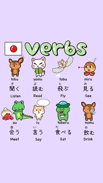 Colors In Japanese, Cute Japanese Words, Japanese Tips, Japanese Alphabet, Learn Basic Japanese, Japanese Verbs, Japanese Lessons, How To Speak Japanese, Learn Japan