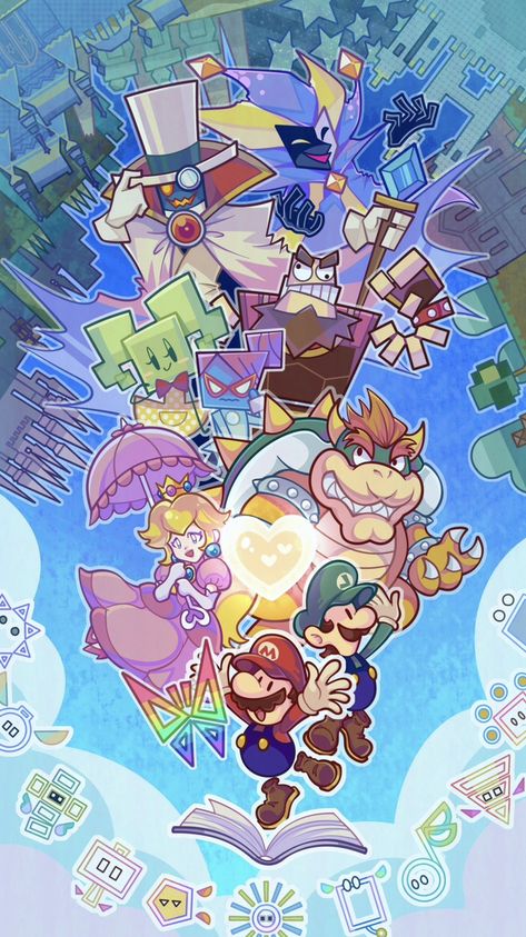 Happy 16th Anniversary, Mario Fan Art, Nintendo Princess, Super Mario And Luigi, Nintendo Fan Art, 16th Anniversary, Mario Games, Mario Nintendo, Paper Mario