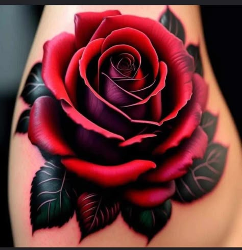 Red Cover Up Tattoo, Tattoo Coverups, Colorful Rose Tattoos, Rose Pics, Purple Rose Tattoos, Cover Up Tattoos For Women, Best Cover Up Tattoos, Rose Tattoo Thigh, Pink Rose Tattoos