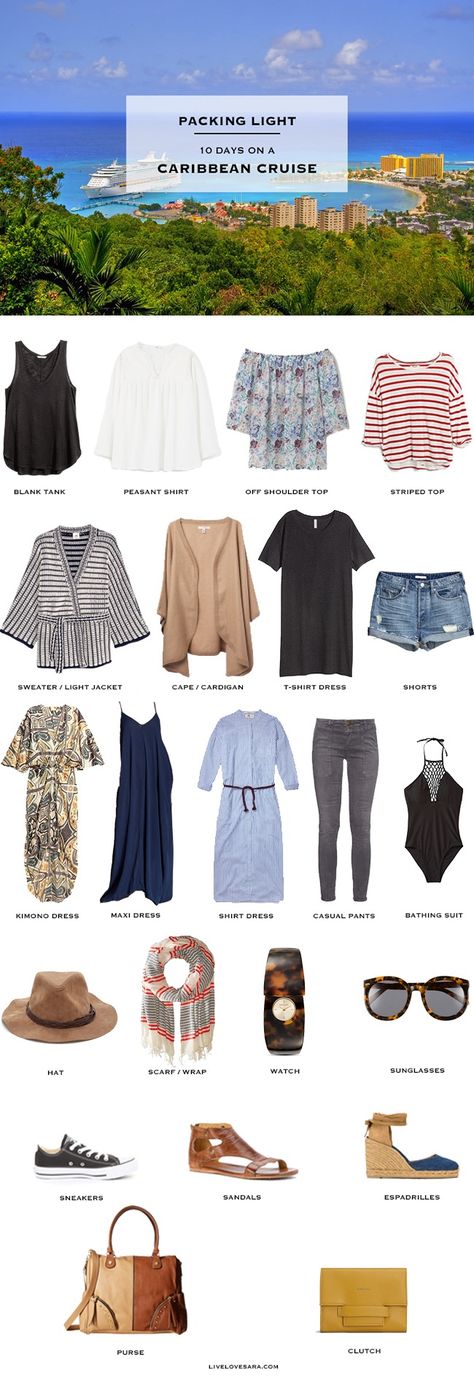 What to pack for a Caribbean Cruise - Packing Light Summer Cruise Outfits, Caribbean Cruise Packing, Cruise Outfits Caribbean, Cruise Attire, Holiday Packing, Packing For A Cruise, Travel Outfit Summer, Cruise Outfits, Vacation Packing