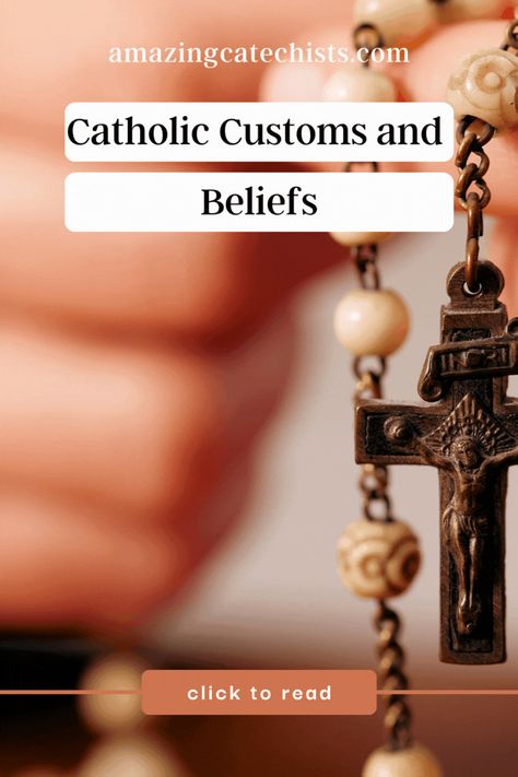 Have you ever wondered about some of the different Catholic customs? Why do Catholic pray the rosary, wear a crucifix, and confess their sins? Where in the bible does it explain the Catholic belief in the true presence of the Eucharist? Why do Catholics say and make the sign of the cross? Learn the answers to all of these questions in this blog post! Roman Catholic Aesthetic, Catholic Confession, The Sign Of The Cross, Pray The Rosary, Catholic Beliefs, The Eucharist, Lord’s Prayer, Sacred Scripture, Sign Of The Cross