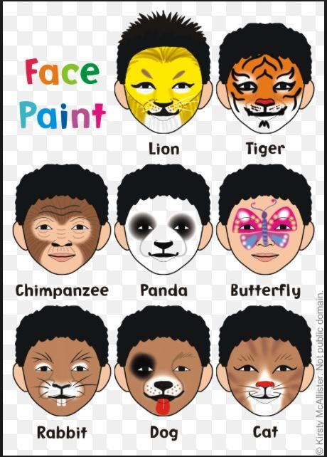 Lion Face Paint Easy, Animal Face Paint, Puppy Face Paint, Kids Face Painting Easy, Lion Face Paint, Face Painting Images, Animal Face Paintings, Animal Templates, Face Painting Easy