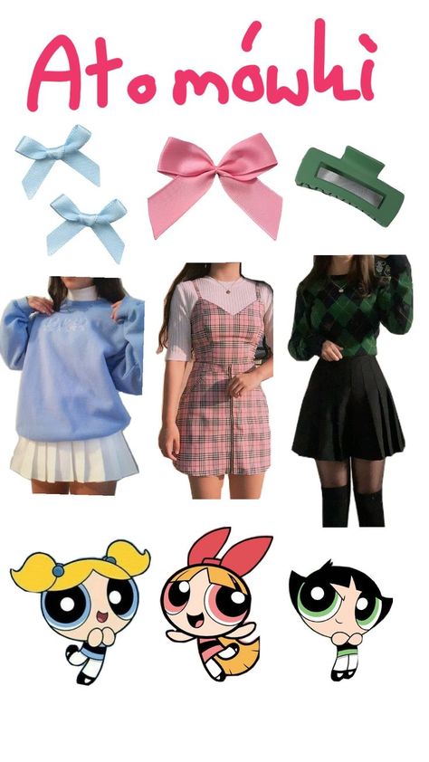 Powerpuff Girls Aesthetic Costume, Powerpuff Girls Outfit, Power Puff Costume, Powerpuff Girls Aesthetic, Girl Outlines, Powerpuff Girl, Power Puff Girls, Shoes Outfit Fashion, Teen Outfits