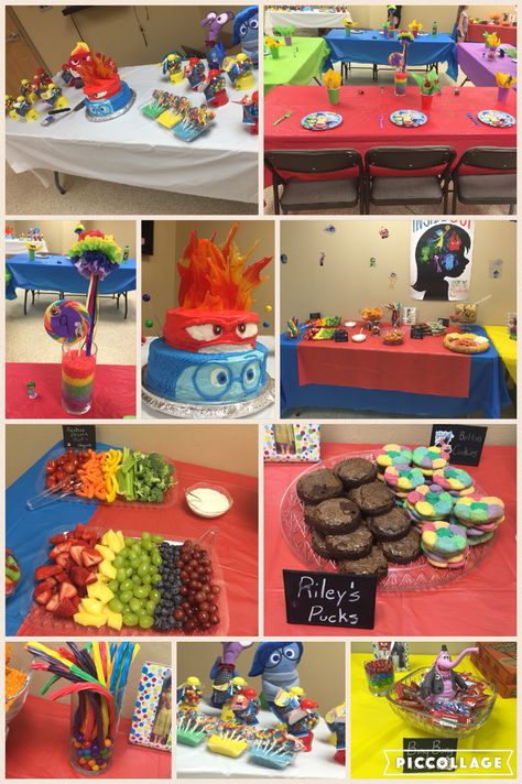 Inside out party Inside Out Party Theme, Inside Out Party Ideas Food, Inside Out Food Ideas, Inside Out Themed Food, Inside Out Party Food, Inside Out Bday Party, Inside Out Movie Night, Inside Out Birthday Party Ideas, Inside Out 2 Party