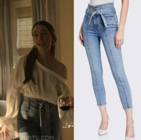 You: Season 3 Episode 5 Love’s Tie Waist Skinny Jeans Love From You Season 2 Outfits, Love From You Outfits, You Outfits Love Quinn, Love You Outfits Season 3, Love Quinn You Outfits, Love Quinn Aesthetic You, Love Quinn Outfits Season 3, You Love Quinn Outfits, You Love Quinn Style