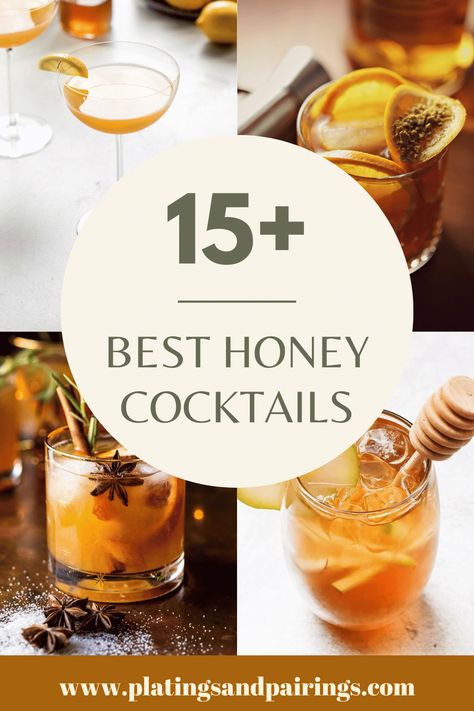 Bourbon And Honey Cocktail, Drinks With Honey Whiskey, Honey Mixed Drinks, Bourbon Bees Knees Cocktail, Alcoholic Drinks With Honey, Honey Cocktails Drink Recipes, Honey Drinks Alcohol, Cocktails With Honey Syrup, Honey Vodka Cocktails