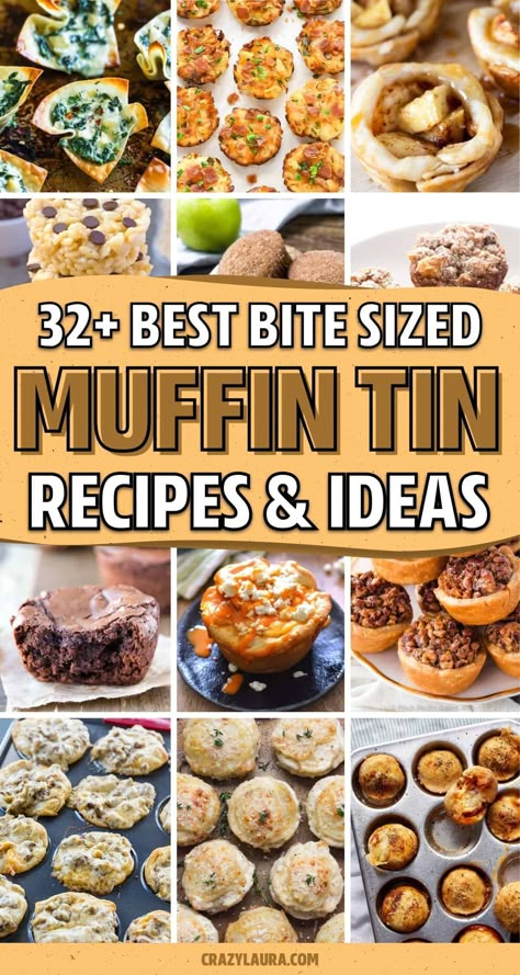 If you’re looking for a new quick and easy single pan recipe to try, check out these muffin tin recipe ideas and examples to get inspired to start baking your own! Mini Muffin Tin Recipes Brunch, Cupcake Pan Recipes Deserts, Biscuits In A Muffin Tin, Muffin Tin Cookie Recipes, What To Make In Mini Muffin Pan, Mini Muffin Tin Appetizer Recipes, Mini Muffin Tin Recipes Dinners, Biscuit Muffin Tin Recipes, Appetizers In Mini Muffin Tins