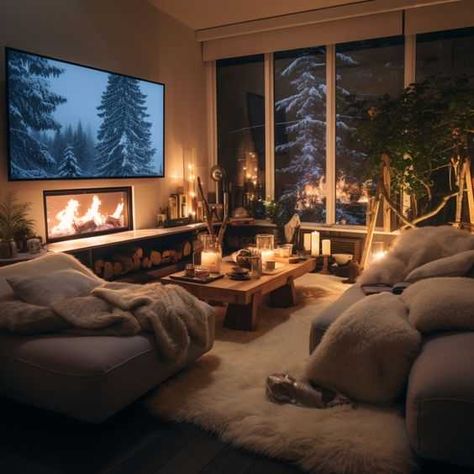 Comfy Cabin Aesthetic, Living Room Designs Cozy Comfy, Cozy Natural Home, Cosy Winter Living Room, Cabin Aesthetic Living Room, Comfy Living Room Aesthetic, Woodsy Living Room Cozy, Cabin Living Room Aesthetic, Cute Living Room Ideas Cozy