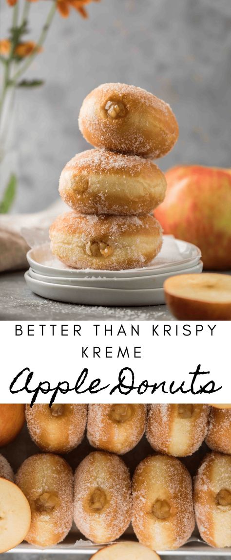 Donut Recipe Easy, Make Donuts At Home, Apple Doughnut, Donuts At Home, Fall Donuts, Brioche Donuts, Lifestyle Of A Foodie, Brioche Dough, Donut Filling