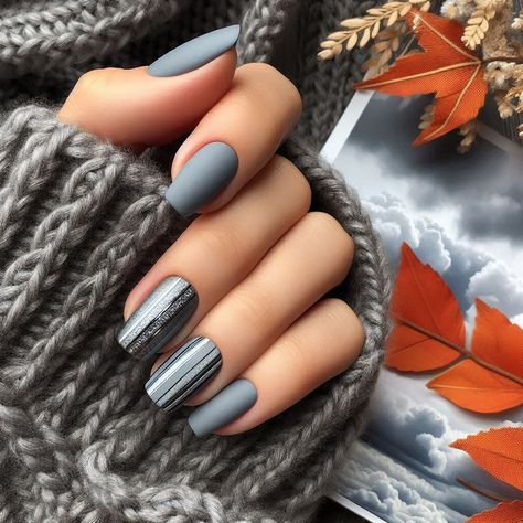 10 Fall Matte Nail Ideas 36 New Years Nail Designs Matte, Mate Nail Design, Matt Nail Ideas, Nail Inspo Matte, Matte And Glossy Nails Design, Matte Nail Ideas, Nail Ideas Fall, Gel Nail Art Designs, Matte Nail