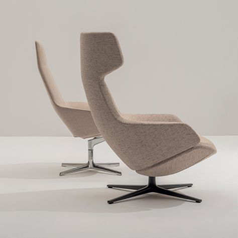 Arper reveals recyclable chairs and online catalogue for VDF | Dezeen Electric Chair Aesthetic, Chair Video Ads, Recycling Aesthetic, Poltrona Design, Jean Marie Massaud, Club Armchair, Office Lounge, Lounge Chair Design, Lounge Design