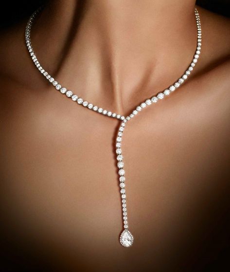 Diamond Necklace Wedding, Bridal Diamond Necklace, Cascade Necklace, Bridal Jewelry Necklace, Floating Necklace, Necklace Collar, Crystal Choker Necklace, Diamond Jewelry Necklace, Diamond Jewelry Designs