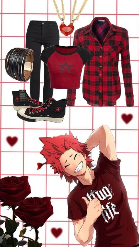 an outfit based off the MHA Character Kirishima! Kirishima Inspired Outfit, Kirishima Outfit, Mha Cosplay, Anime Inspired Outfits, Casual Cosplay, Other Outfits, Anime Life, Anime Inspired, Outfit Inspirations