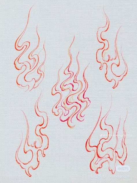 Japanese Fire Tattoo Design, Fire Japanese Art, Japanese Flames Tattoo, Japanese Fire Tattoo, Red Japanese Tattoo, Flaming Tattoo, Japanese Flames, Fire Tattoo Designs, Flames Drawing