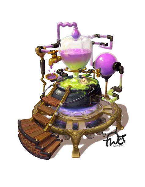 Monthly Environment Art Challenge Concept Thread: September & October 2017 — polycount Mandrake Pot, Cauldron Concept Art, Fantasy Furniture, Props Concept, 3d Concept, Fantasy Props, Environment Art, Game Props, Game Concept Art