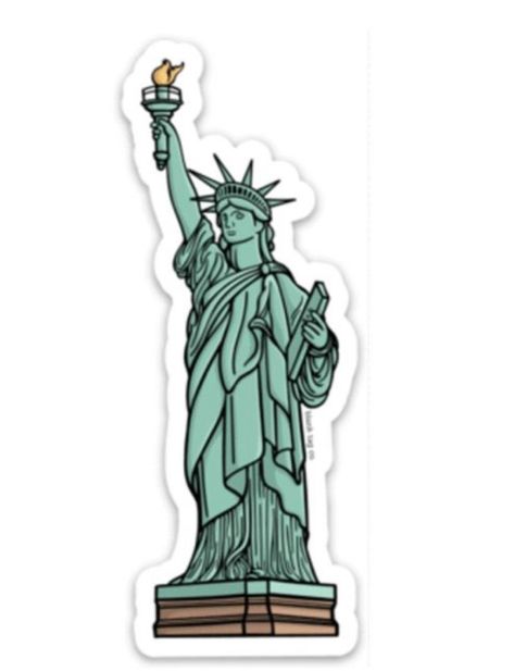 Travel Stickers Aesthetic, Travel Stickers Printable, Usa Stickers, New York Cityscape, Tumblr Stickers, Green Sticker, The Statue Of Liberty, Scrapbook Stickers Printable, Travel Stickers