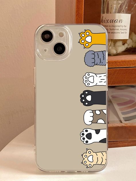 Multicolor  Collar  TPU Cartoon Phone Cases Embellished   Phone/Pad Accessories Mobile Case Diy, Cartoon Phone Cases, Diy Resin Phone Case, Clear Phone Case Design, Artsy Phone Cases, Phone Case Diy Paint, Diy Phone Case Design, Creative Iphone Case, Phone Covers Diy