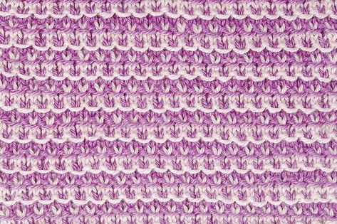 Slip stitch knitting Slip Stitch Loop Knitting Mosaic Patterns, Slip Knitting Stiches, Garter Slip Stitch, Two Color Slip Stitch Knitting Patterns, Knit Slip Stitch Patterns, Slip Stitch Knitting Patterns, Slip Stitch Patterns, Knitting Stitches For Beginners, Knit Swatch