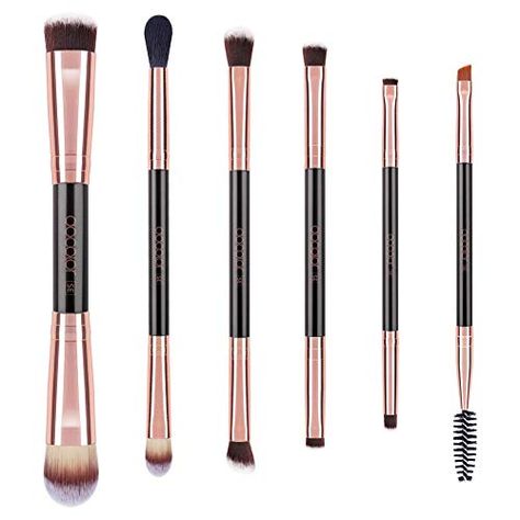 Double Sided Makeup Brushes, Docolor 6Pcs Double Ended Makeup Brush Set Professional Foundation Eyeshadow Blending Ey... Blending Concealer, Eco Tools, Eyeshadow Blending, Eyeshadow Brush Set, Makeup Blending, Makeup Brush Bag, Eye Brushes Set, Makeup Brush Set Professional, Eye Makeup Brushes