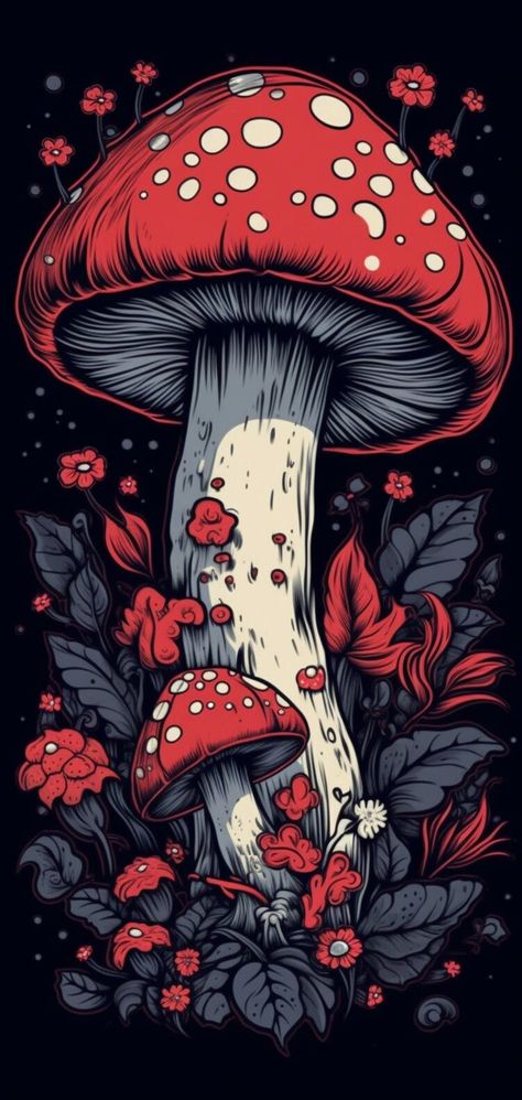 Mushroom Wallpaper, الفن الرقمي, Witchy Wallpaper, Cool Pencil Drawings, Cool Wallpapers Art, Digital Drawings, Mushroom Art, Dessin Adorable, Sketchbook Art Inspiration