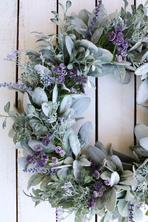 Lavender Home Decor, Summer Lavender, Tools Tattoo, Tattoo Garden, Lavender Decor, Lavender Wreath, Door Wreaths Diy, Summer Door Wreaths, Wreath Farmhouse