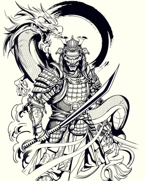 Samurai Sketch Tattoo, Samurai Line Art, Japanese Samurai Drawing, Samurai Dragon Tattoo, Samurai Art Tattoo, Japanese Warrior Tattoo Design, Samurai And Dragon Tattoo, Japanese Samurai Tattoo Design, Susanoo Tattoo