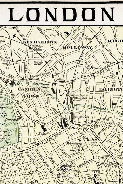 London in Colour 1901 Camden Road, Road Town, Map Of London, London Map, Topo Map, Detailed Plans, London Town, Road Map, Old Map