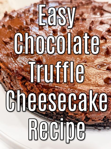 If you've got a soft spot for sweets, especially chocolate; check out this delectable Chocolate Truffle Cheesecake Recipe! I made it using my GoodCook bakeware and it turned out amazing! #cheesecake #recipe Chocolate Truffle Cheesecake, Chocolate Truffle Cheesecake Recipe, Amazing Cheesecake, Truffle Cheesecake, Easy Truffles, Pies Recipes, Baking Cocoa, Mini Muffin Pan, Chocolate Truffle