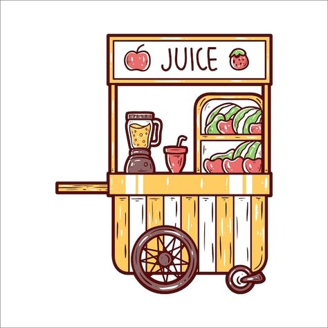 Juice stand vector illustration | Premium Vector #Freepik #vector #food-cart #food-booth #food-stall #food-clipart Food Booth, Juice Stand, Food Clipart, Vector Food, Food Stall, Art Society, Food Cart, Vector Photo, Abs Workout