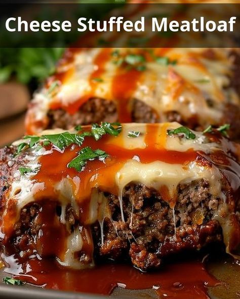 Meatloaf Recipe With Cheese, Beef Cutlets, Cheese Stuffed Meatloaf, Stuffed Meatloaf, Simple Green Salad, Gooey Cheese, Cheese Stuffed, Pepper Jack Cheese, Pepper Jack