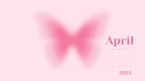 cute wallpaper for the month of April ! April Wallpaper Ipad, April Aesthetic Wallpaper Laptop, April Computer Wallpaper, April Laptop Wallpaper, Butterfly Laptop Wallpaper, April Butterfly, April Calender, Laptop Wallpaper Aesthetic, April Wallpaper