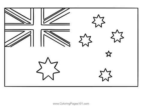 Flag Of Australia Coloring Page Flag Of Australia, Flag Drawing, Flag Template, Flag Coloring Pages, Australian Flags, Australia Flag, Flags Of The World, Flag Colors, Free Printable Coloring Pages