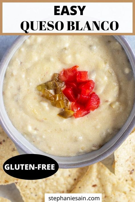 Slow Cooker Cheese Dip, Creamy Cheese Dip, Queso Blanco Recipe, Make Ahead Appetizer, Crock Pot Queso, Easy Queso, Gluten Free Dips, Queso Blanco Dip, White Queso Dip